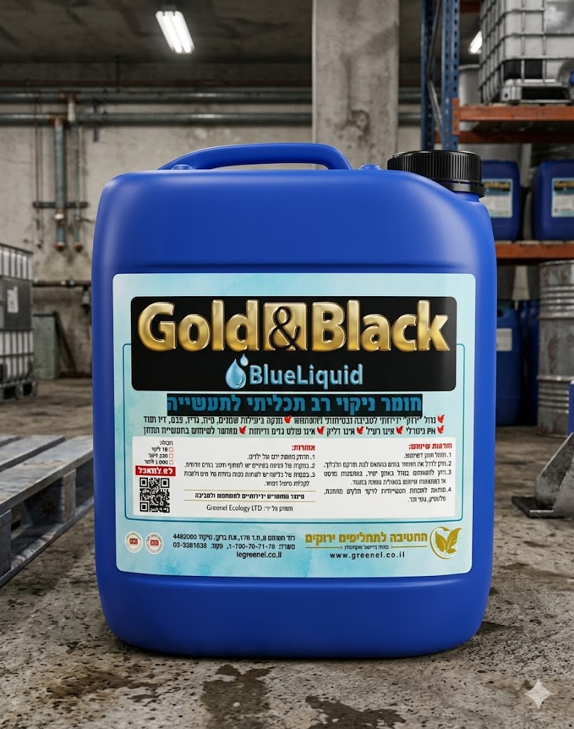 נוזל שטיפה ביולוגי - +BlueLiquid SRBLC מסיר שומנים תעשייתי ירוק ומתקדם